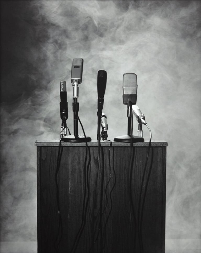 Carrie Mae Weems Untitled (Microphones) from the series The Push de Call the Scream the Dream, 2020 © Carrie Mae Weems, courtesy Jack Shainman Gallery, New York and Galerie Barbara Thumm, Berlin.